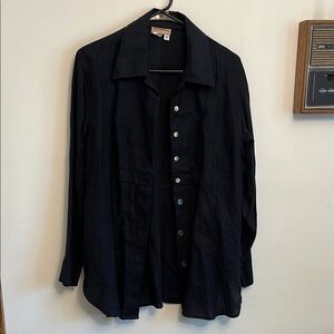 Jute Essentials Black Linen Shirt